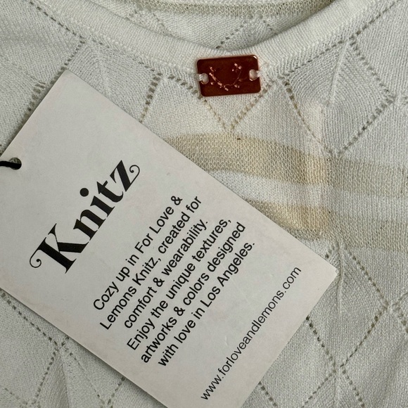 Knitz For Love & Lemons Joni White Dress M Boutique NWT New Cut Outs 2026 SALE - Picture 5 of 9